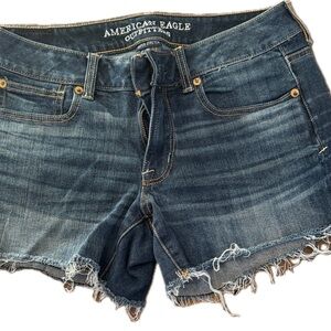 American Eagle Outfitters Distressed Blue Jean Shorts